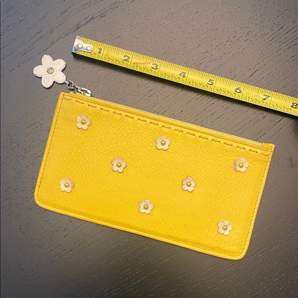 Brighton Yellow Daisy Leather Zip Pouch